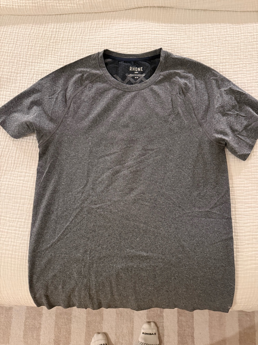RHONE Men's Dark Gray Crew Neck Performance Tee Medium